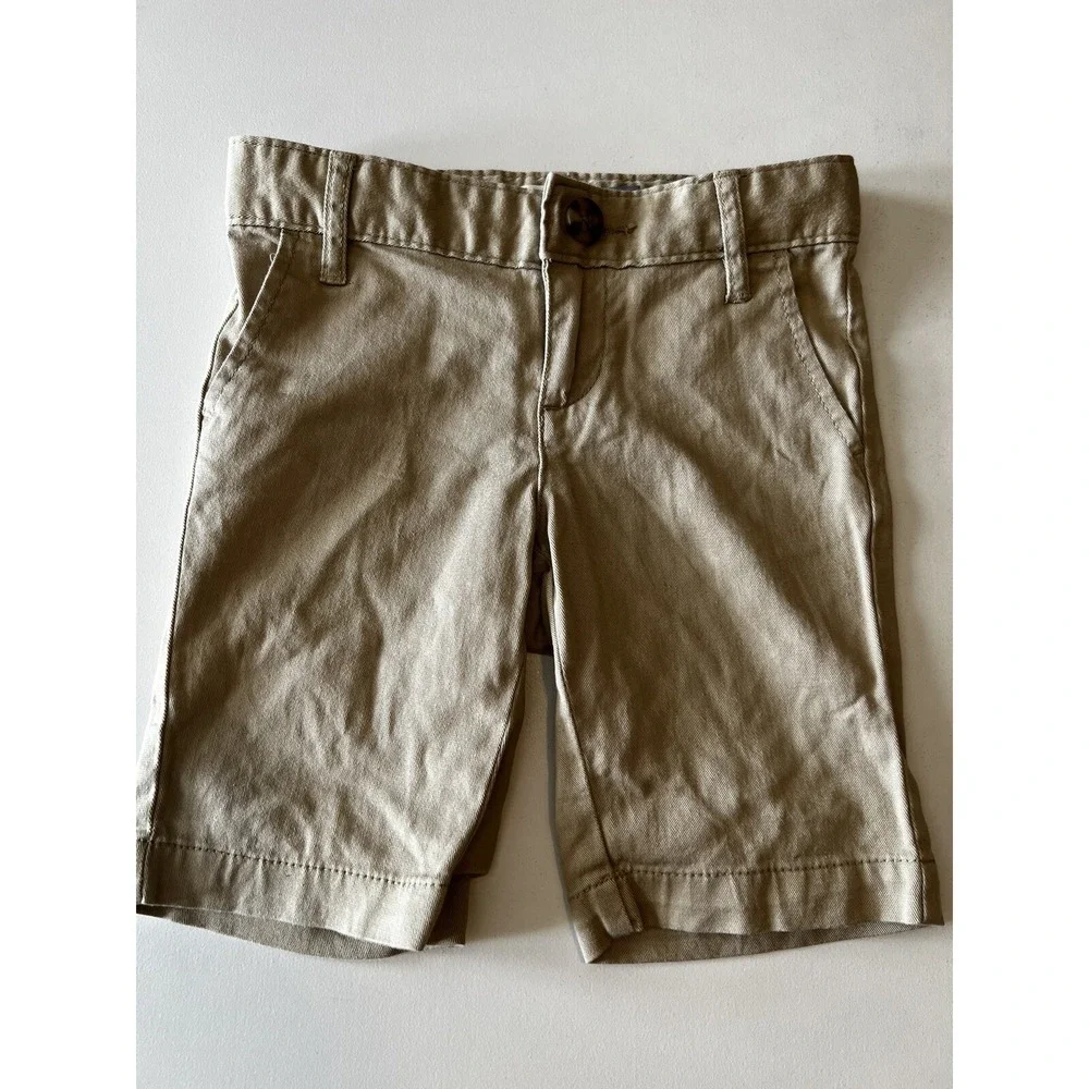 OLD NAVY Girls Kids Size 5 Shorts Khakis Chinos Tan Bermuda Adjustable Waist